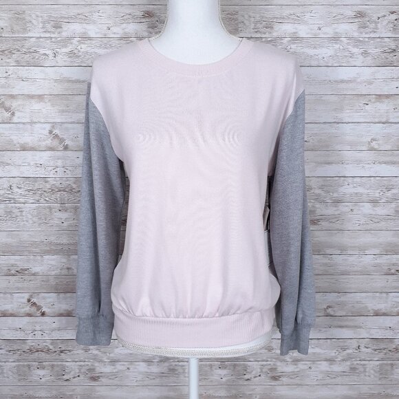 1. State Sweaters - 1. State Womens Sweater S Tie Back Pink Gray 553A